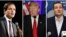 미 공화당 대선 경선에서 선두를 달리고 있는 도널드 트럼프 후보(가운데)와 트럼프 후보를 추격 중인 마르코 루비오(왼쪽), 테드 크루즈 후보.