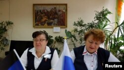 乌克兰顿涅茨克一处投票站。（路透社2022年9月27日）