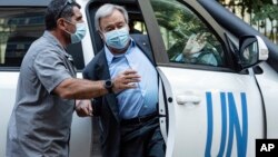 联合国秘书长古特雷斯在乌克兰利沃夫参观乌克兰最古老的大学--伊万·弗兰科国立大学。（2022年8月18日）