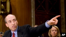 美联社资料照 - 2010年，时任美国商品期货交易委员会和美国证券交易委员会 (CFTC) 主席的加里·根斯勒（Gary Gensler）在美国国会一次听证会上作证。