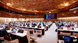 2일 스위스 제네바에서 유엔인권이사회 회의가 열리고 있다.