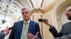 House Minority Leader Kevin McCarthy, R-Calif., talks to reporters at the Capitol in Washington, April 6, 2022.