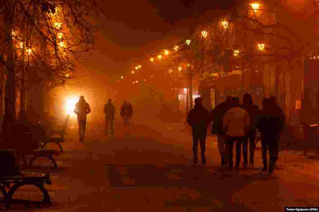 Pollution and fog in Skopje, first day and evening of 2023