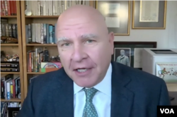 美国前国家安全顾问麦克马斯特3月21日出席商务部跨党派视频会议 （商务部会议视频截图）