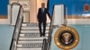 U.S. President Joe Biden steps off Air Force One as he arrives at Melsbroek military airport in Brussels, Belgium, March 23, 2022. 