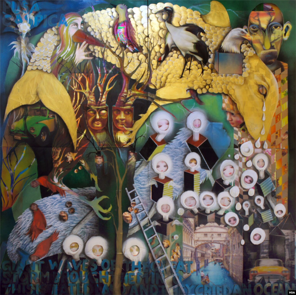 اثر ارائه شده در نمایشگاه آثار هنرمندان ایرانی و کوبایی در نیویورک. از الهیار نجفی.