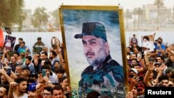 تظاهرات هواداران مقتدی صدر در حمایت از تصویب قانون ممنوعیت عادی‌سازی روابط با اسرائیل در مجلس عراق 