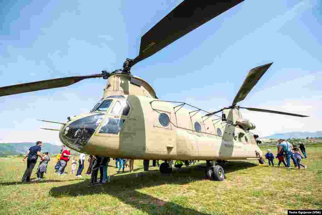 Exhibition of helicopters and jet planes at open day of the NATO drill &quot;Swift Response 22&quot;, near Skopje, North Macedonia