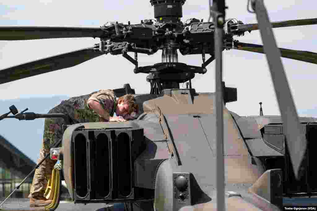 Exhibition of helicopters and jet planes at open day of the NATO drill &quot;Swift Response 22&quot;, near Skopje, North Macedonia