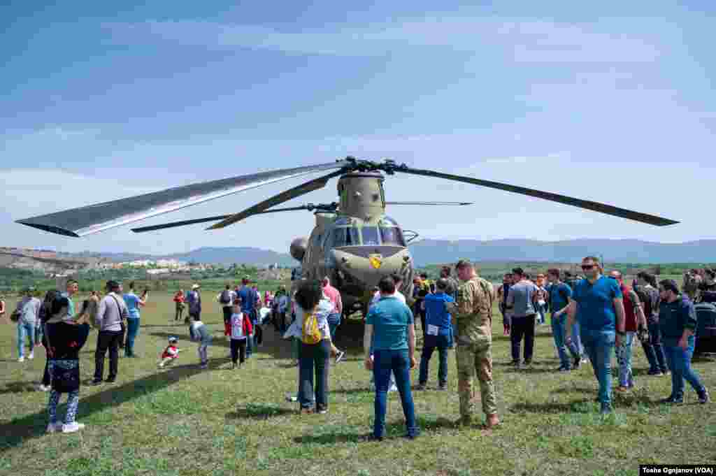 Exhibition of helicopters and jet planes at open day of the NATO drill &quot;Swift Response 22&quot;, near Skopje, North Macedonia