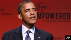 President Barack Obama address the National Urban League Conference in New Orleans, Wednesday, July 25, 2012