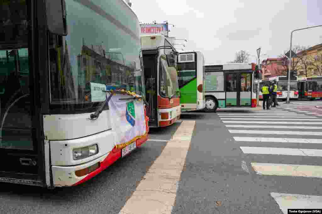 Скопје под блокада - протест на приватните автобуски превозници