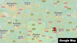 谷歌地图显示的河南省周口市鹿邑县地理位置图。