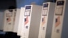 Voting booths are seen during the New York primary elections at a polling station in the Brooklyn borough of New York City, April 19, 2016. 