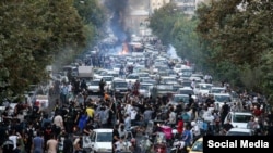 Waandamanaji nchini Iran Okt 2022
