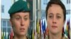 Yaryna Chornoguz, left, and Daria Zubenko are members of the Ukrainian armed forces.