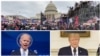 Washington, Capitol Hill and Joe Biden and Donald Trump