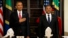 President Barack Obama and Tanzanian President Jakaya Kikwete stand for the national anthem during an official dinner at the State House in Dar es Salaam, Tanzania, July 1, 2013.