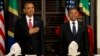 President Barack Obama and Tanzanian President Jakaya Kikwete stand for the national anthem during an official dinner at the State House in Dar es Salaam, Tanzania, July 1, 2013.