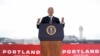 President Joe Biden speaks about the infrastructure law at Portland International Airport, April 21, 2022, in Portland, Oregon.