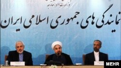 حسن روحانی رئیس جمهوری ایران در جمع کارکنان وزارت خارجه