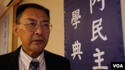 天安门民主大学筹备组的葛洵（美国之音国符拍摄）