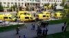Hiện trường vụ xả súng trường học ở Kazan, Nga, ngày 11/5/2021.