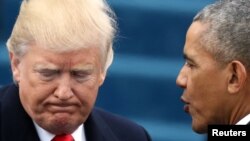 Rais Donald Trump na Rais Barack Obama