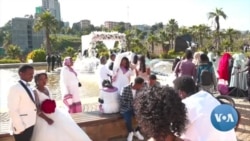 ሙሽሮች በወዳጅነት ፓርክ የሠርግ አጸድ