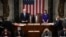 U.S. Vice President Mike Pence and Speaker of the House Nancy Pelosi (D-CA) take part in a joint session of Congress to certify the 2020 election results at the U.S. Capitol in Washington, Jan. 6, 2021. 