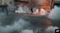 Bahraini anti-government protesters in Bilad al-Qadeem, Bahrain, June 2, 2013