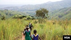 Children walking near the forest landscape restoration nursery in Kasese District, Rwenzori Mountains, Uganda. (AfDB)