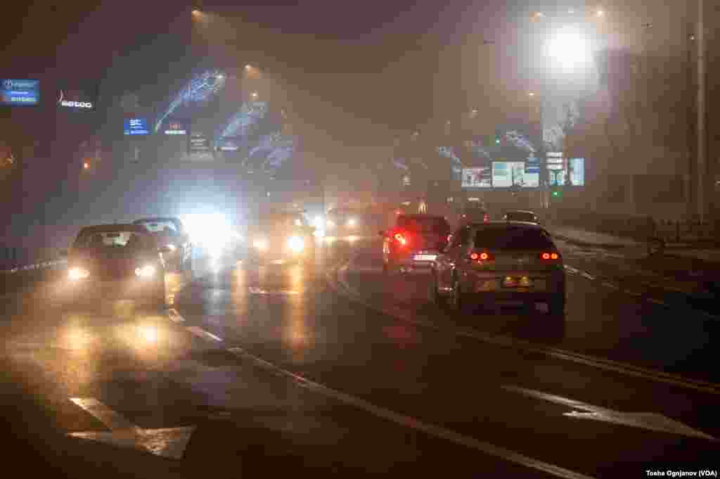Pollution and fog in Skopje, first day and evening of 2023