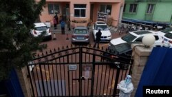 北京一个被封控的居民楼。（2022年11月18日）