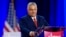 Hungarian Prime Minister Viktor Orban pauses while speaking at the Conservative Political Action Conference in Dallas, Aug. 4, 2022.