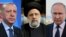 Serokê Rûsya Vladimir Putin, Serokê Îranê Ebrahim Raisi û Serokê Tirkiyê Tayyip Erdogan 