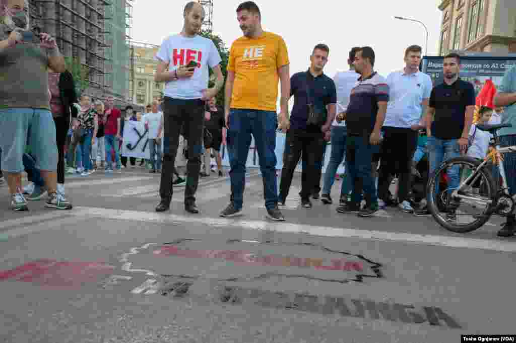 Ninth days of rallies in Skopje against the French proposal for start of EU negotiations, Skopje, North Macedonia