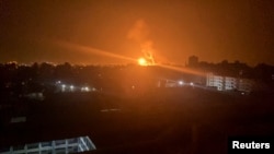 تصویری از حمله هوایی اسرائیل به غزه. ۱۶ ژوئیه ٢٠٢٢