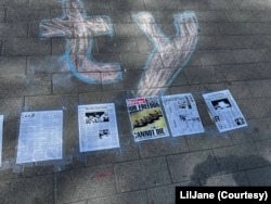 加州大学圣地亚哥分校大二学生LilJane修复后的校园六四纪念区。