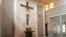 The altar area of St. Francis Catholic Church in Owo, southwest Nigeria, pictured June 10, 2022. It was left in shambles when armed men detonated explosives and shot at worshippers on Sunday. (Timothy Obiezu/VOA)