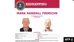 FILE - This poster image courtesy of the FBI shows the kidnapping poster for Mark Randall Frerichs, obtained on Aug. 26, 2020.