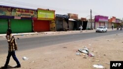 Magasins fermés à Khartoum, au Soudan le 10 juin 2019.