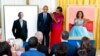 Former President Barack Obama and former first lady Michelle Obama unveil their official White House portraits during a ceremony in the East Room of the White House, Sept. 7, 2022, in Washington.