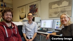 Katharina Henke (far left) is pictured with two fellow researchers at the University of Bern, Marc Zuest (far left) and Simon Ruch (center). (University of Bern)