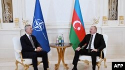 دیدار الهام علی‌اف رئیس جمهوری آذربایجان با ینس استولتنبرگ دبیرکل ناتو، در باکو - ۲۷ اسفند ۱۴۰۲ 