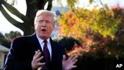 特朗普2018年11月20日在白宫见记者（美联社）