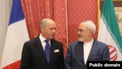 دیدار لوران فابیوس وزیر امور خارجه فرانسه با محمدجواد ظریف همتای ایرانی خود در هتل بوریواژ در لوزان سوئیس – شنبه ۸ فروردین ۱۳۹۴ 