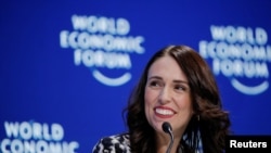 新西兰总理阿德恩在达沃斯（ 2019年1月22日路透社）