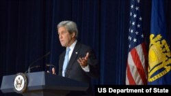 美国国务卿克里1月10日在美国海军学院讲话（图片来源：美国国务院）