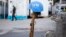 This Feb. 22, 2017 photo shows a U.N. peacekeeper's blue helmet balanced on a weapon in Port-au-Prince, Haiti.